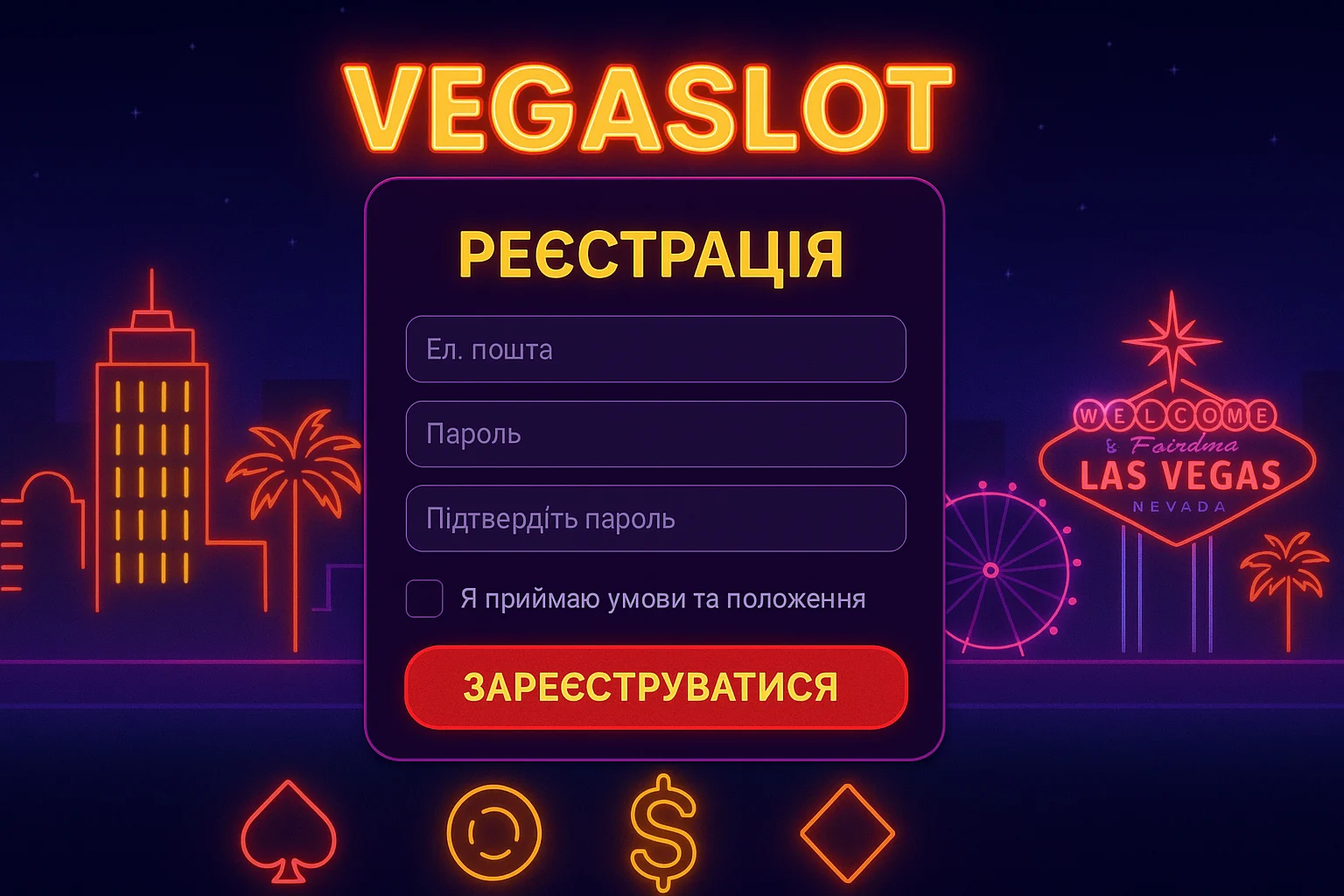 реєстрація Vegaslot